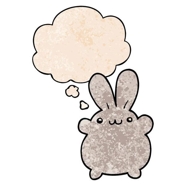 Мультяшний кролик і мисливська бульбашка в стилі гранжевої текстури візерунка — стоковий вектор