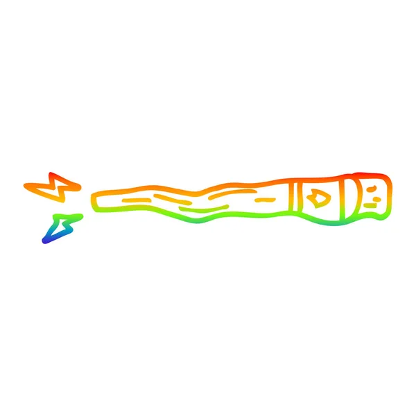 Ουράνιο τόξο γραμμή ντεγκραντέ σχέδιο καρτούν μαγικό ραβδί — Διανυσματικό Αρχείο