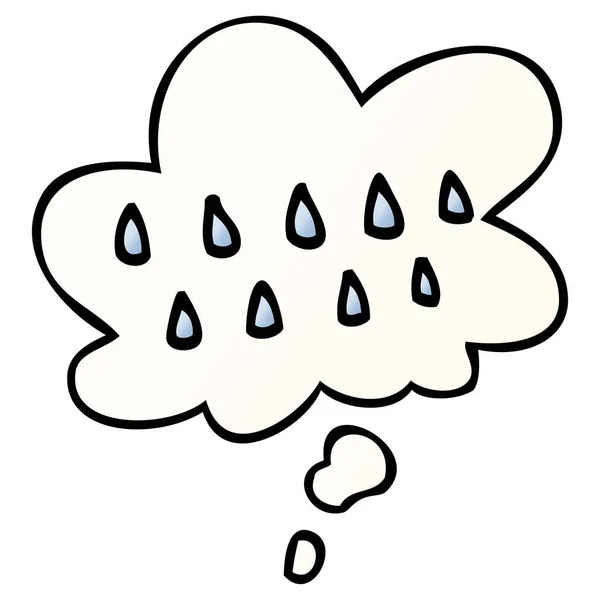 Мультяшный дождь и мыслепузырь в гладком градиентном стиле — стоковый вектор