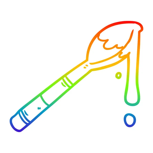 Linha gradiente arco-íris desenho colherada de mel — Vetor de Stock