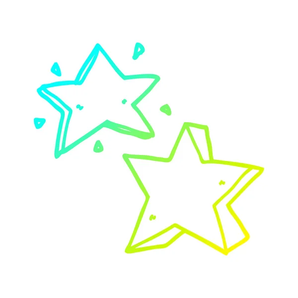 Froid dégradé ligne dessin dessin étoile dessin animé — Image vectorielle