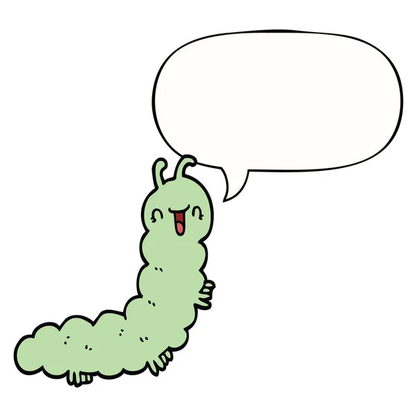 Cartoon caterpillar and speech bubble — Stock Vector