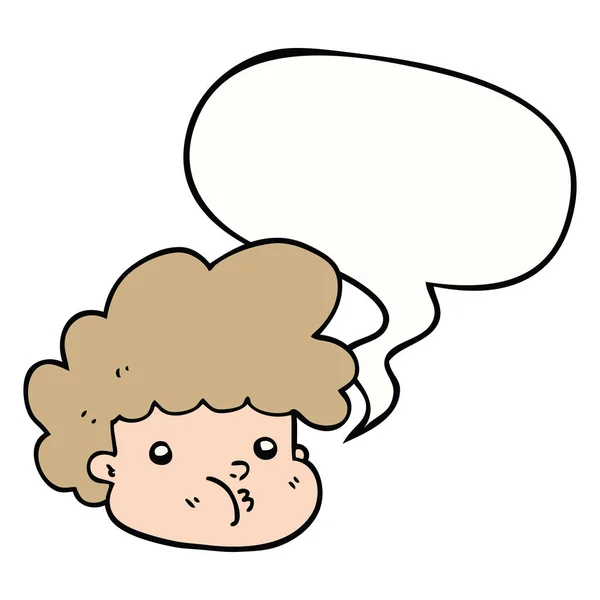 Karikatür çocuk ve konuşma balonu — Stok Vektör