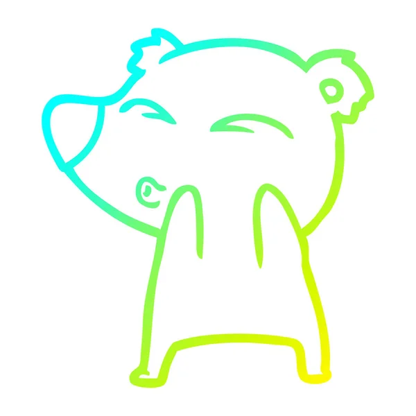 Κρύα γραμμή ντεγκραντέ σχέδιο καρτούν σφυρίχτρα αρκούδα — Διανυσματικό Αρχείο