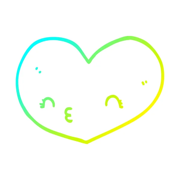 Frío gradiente línea dibujo dibujos animados amor corazón — Vector de stock