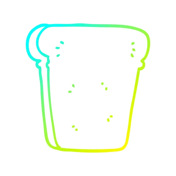 Studená Přechodová čára kresba kreslený řez chleba — Stockový vektor