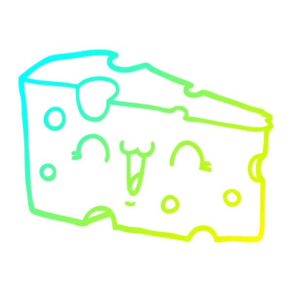 Холодна градієнтна лінія малювання мультяшного сиру — стоковий вектор