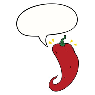 karikatür biber ve konuşma balonu