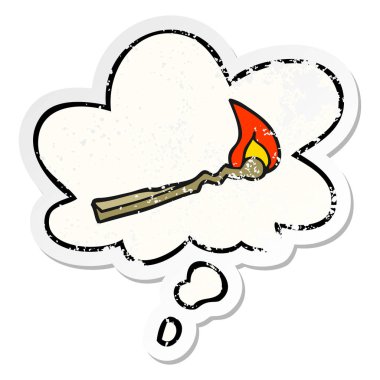 çizgi film yanan maç ve sıkıntılı yıpranmış st olarak kabarcık düşünce