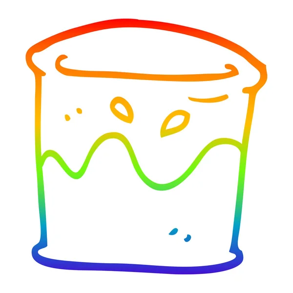 Línea de gradiente arco iris dibujo de dibujos animados bebida en vaso de vidrio — Archivo Imágenes Vectoriales