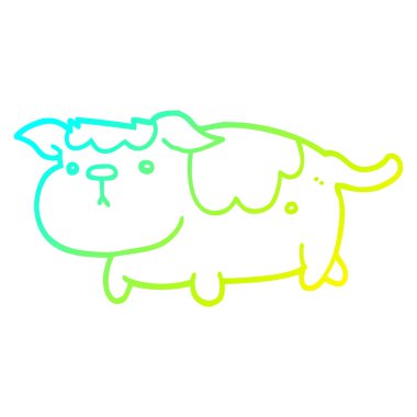 soğuk degrade çizgi çizim karikatür köpek