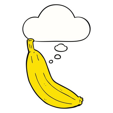 karikatür muz ve düşünce balonu