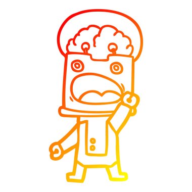 sıcak degrade çizgi çizim karikatür robot