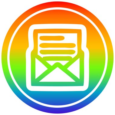 gökkuşağı spektrumunda zarf harf dairesel