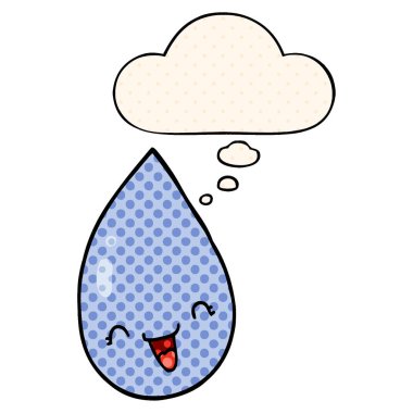 çizgi film yağmur damlası ve çizgi roman tarzında düşünce balonu