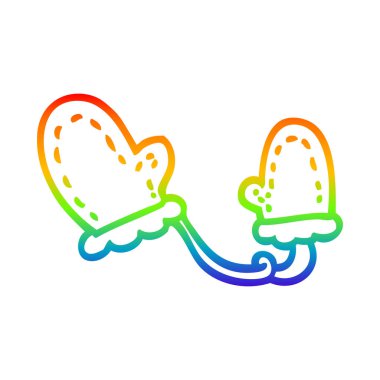 gökkuşağı gradyan çizgi çizim karikatür eldivenleri