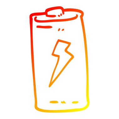 sıcak degrade çizgi çizim karikatür pil