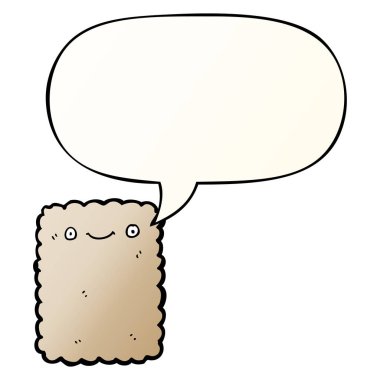 karikatür bisküvi ve konuşma balonu pürüzsüz degrade tarzında