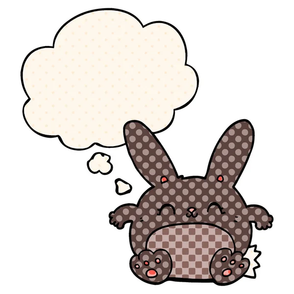 Kreskówka królik i myśl bańka w komiks styl — Wektor stockowy