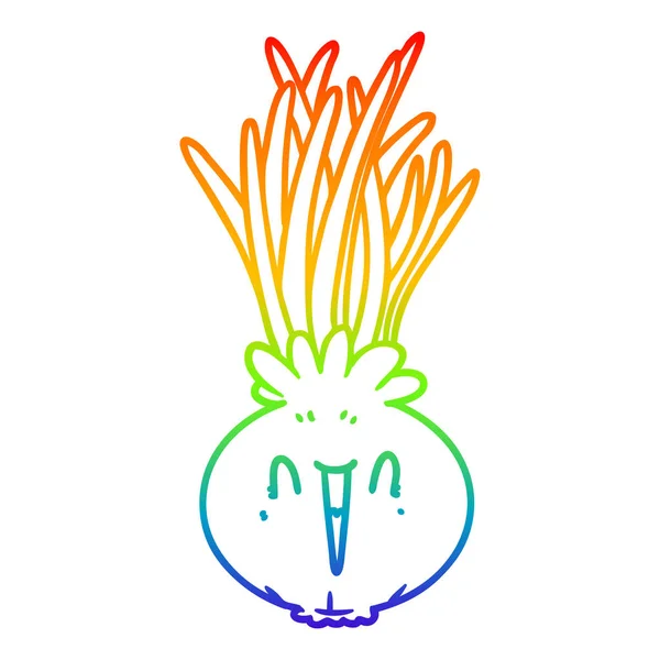 Regenboog gradiënt lijntekening cartoon UI — Stockvector