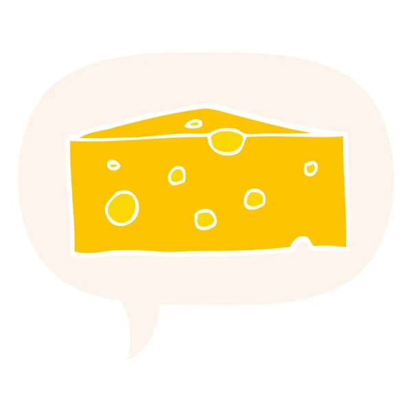 Bublinový sýr a řeč v retro stylu — Stockový vektor
