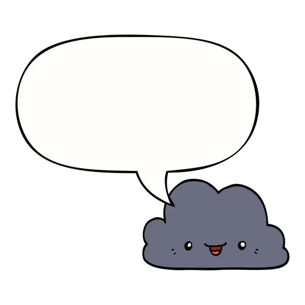 Nuage de dessin animé mignon et bulle de parole — Image vectorielle