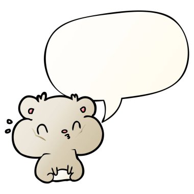 karikatür hamster ve tam yanak torbaları ve smoo konuşma balonu