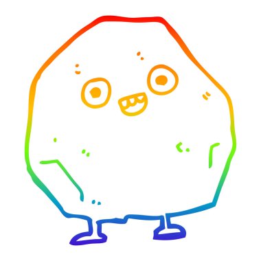 gökkuşağı gradyan çizgi çizim karikatür kaya