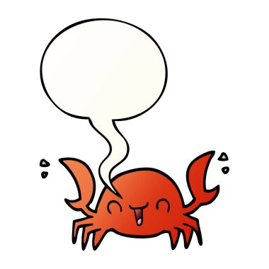 düzgün degrade tarzında karikatür yengeç ve konuşma balonu