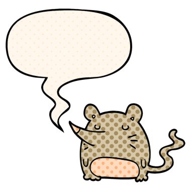 çizgi film faresi ve çizgi roman tarzında konuşma balonu