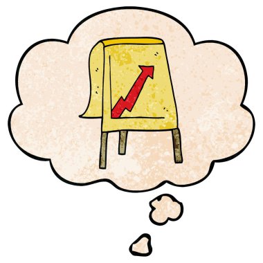 grunge t ok ve düşünce balonu ile karikatür iş grafiği