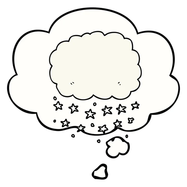 Мультяшное облако дождя и мыслепузырь — стоковый вектор