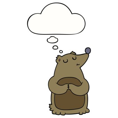 karikatür ayı ve düşünce balonu