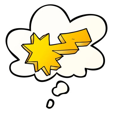 karikatür yıldırım ve pürüzsüz degrade s kabarcık düşünce