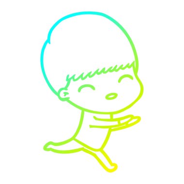 soğuk degrade çizgi çizim mutlu karikatür çocuk