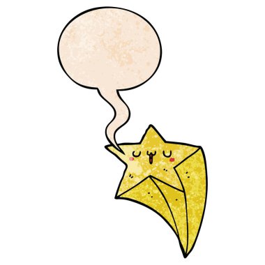 retro doku tarzında karikatür çekim yıldız ve konuşma balonu