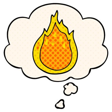 çizgi film yangın ve çizgi roman tarzında düşünce balonu