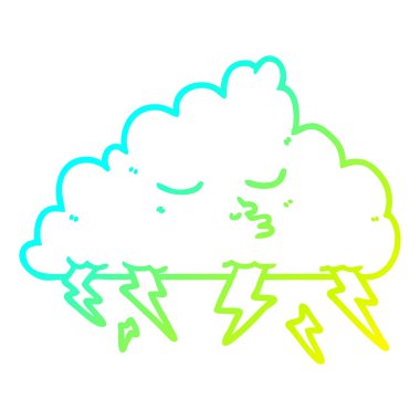 soğuk degrade çizgi çizim karikatür fırtına bulut