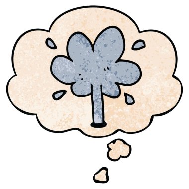 karikatür su fışkırtma ve grunge doku patter düşünce kabarcık