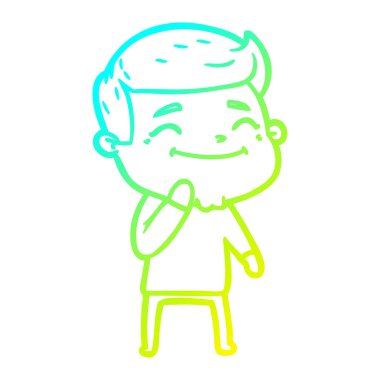 soğuk degrade çizgi çizim mutlu karikatür adam