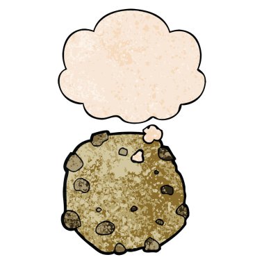karikatür çerez ve grunge doku desen stil düşünce balonu