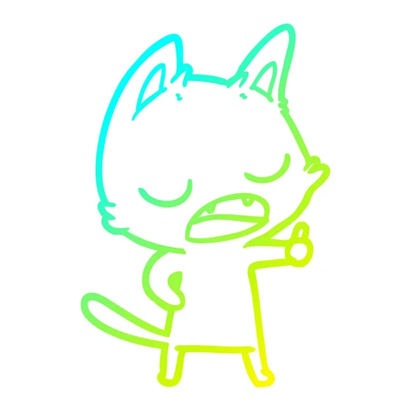 Soğuk degrade çizgi çizim konuşma kedi karikatür — Stok Vektör