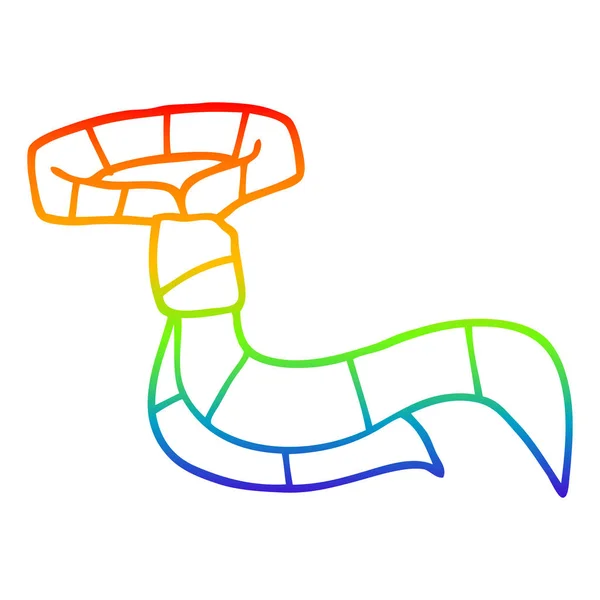 Rainbow gradient ligne dessin dessin dessin animé bureau cravate — Image vectorielle