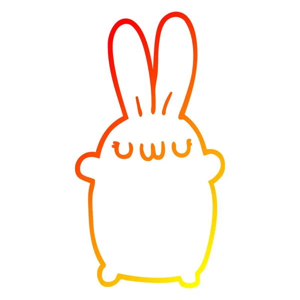 Chaud gradient ligne dessin dessin animé lapin — Image vectorielle