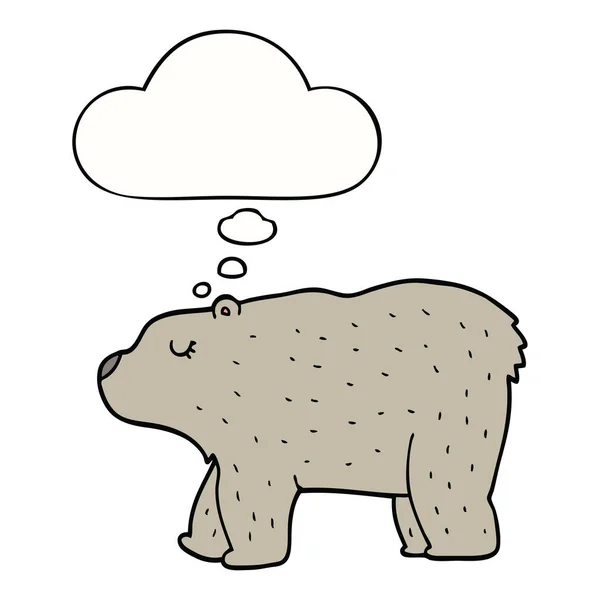 Urso dos desenhos animados e bolha pensamento —  Vetores de Stock