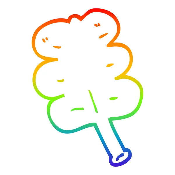Linha gradiente arco-íris desenho folha dos desenhos animados — Vetor de Stock