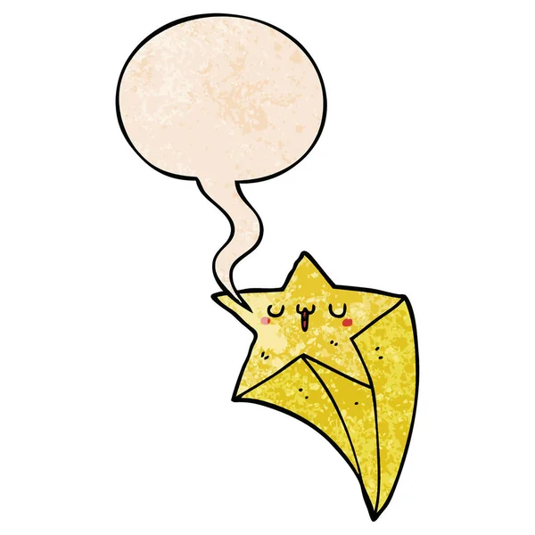 Retro doku tarzında karikatür çekim yıldız ve konuşma balonu — Stok Vektör