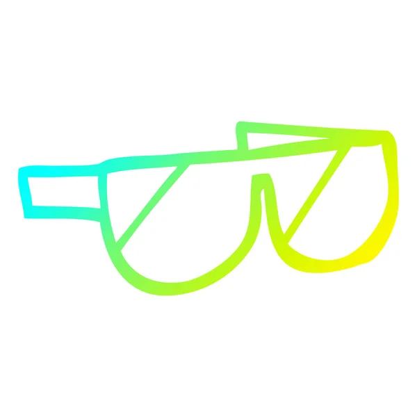 Froid dégradé ligne dessin bande dessinée lunettes de soleil — Image vectorielle