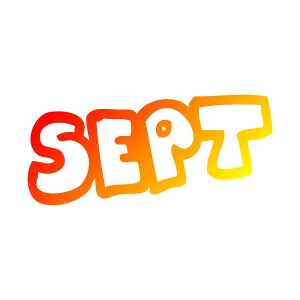 Warm gradient line drawing cartoon month of september — Stock Vector