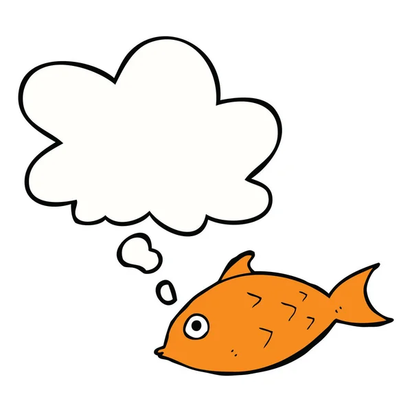 Cartoon fish and thought bubble — Stock Vector